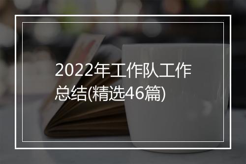 2022年工作队工作总结(精选46篇)
