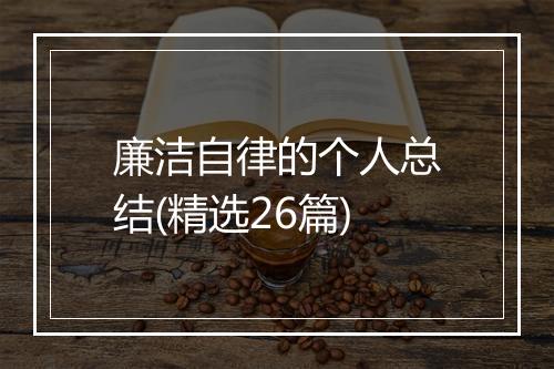 廉洁自律的个人总结(精选26篇)