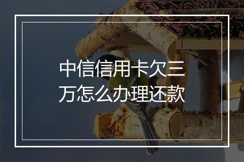中信信用卡欠三万怎么办理还款