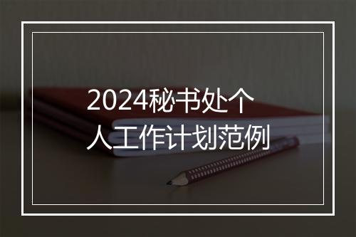 2024秘书处个人工作计划范例
