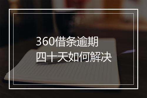 360借条逾期四十天如何解决