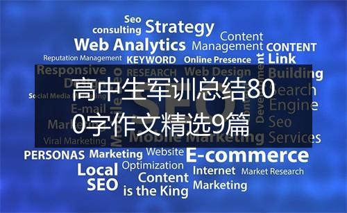 高中生军训总结800字作文精选9篇