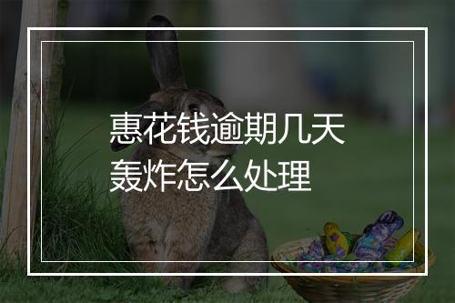 惠花钱逾期几天轰炸怎么处理