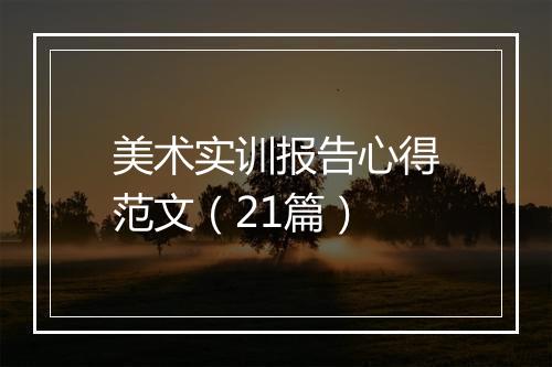 美术实训报告心得范文（21篇）