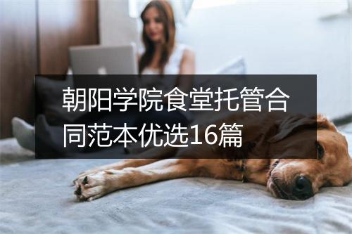 朝阳学院食堂托管合同范本优选16篇