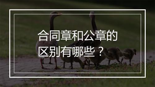 合同章和公章的区别有哪些？
