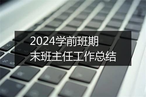 2024学前班期末班主任工作总结