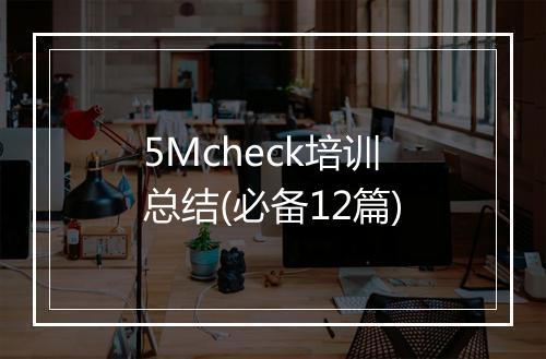 5Mcheck培训总结(必备12篇)