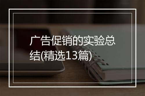 广告促销的实验总结(精选13篇)