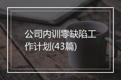 公司内训零缺陷工作计划(43篇)