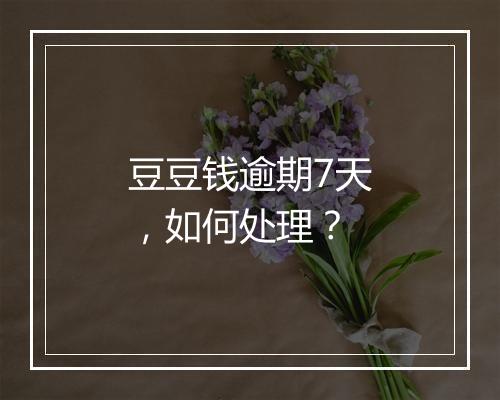 豆豆钱逾期7天，如何处理？
