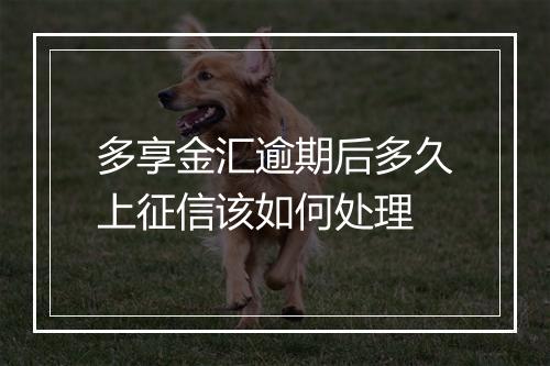 多享金汇逾期后多久上征信该如何处理