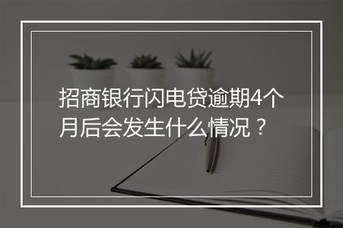 招商银行闪电贷逾期4个月后会发生什么情况？