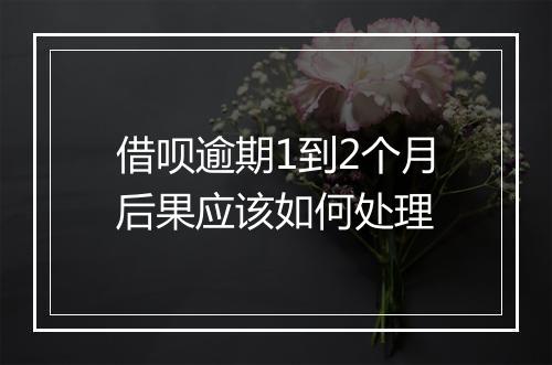 借呗逾期1到2个月后果应该如何处理