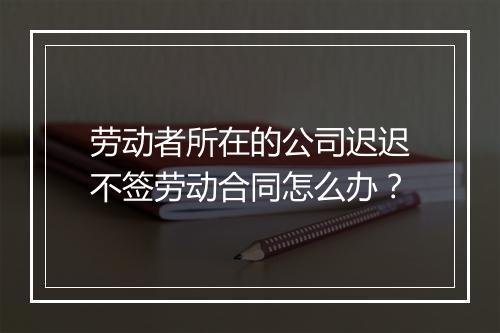 劳动者所在的公司迟迟不签劳动合同怎么办？