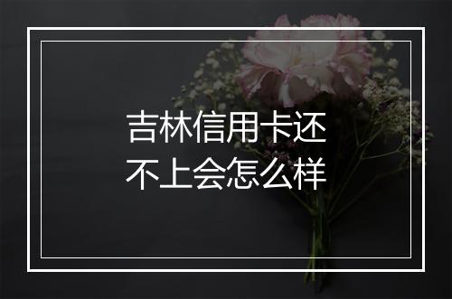 吉林信用卡还不上会怎么样
