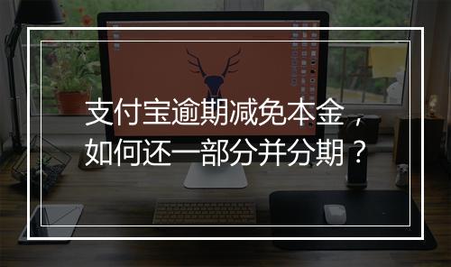 支付宝逾期减免本金，如何还一部分并分期？