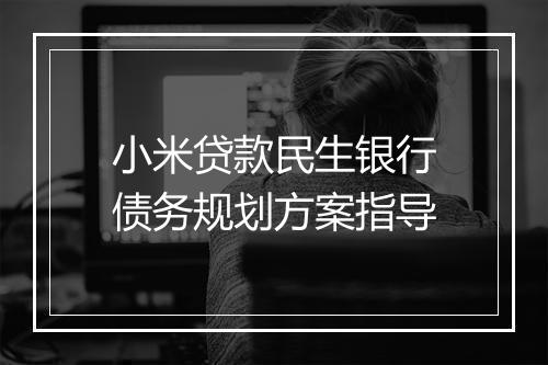 小米贷款民生银行债务规划方案指导