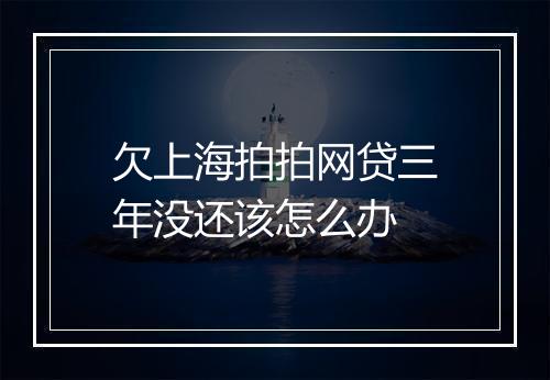 欠上海拍拍网贷三年没还该怎么办