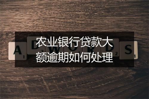 农业银行贷款大额逾期如何处理