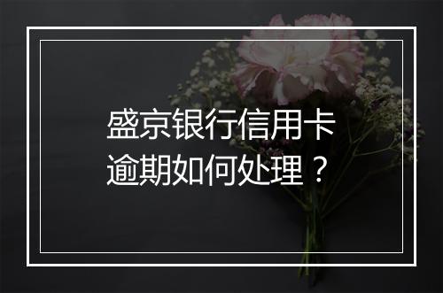 盛京银行信用卡逾期如何处理？