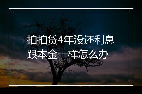 拍拍贷4年没还利息跟本金一样怎么办