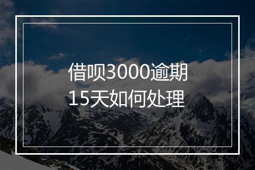 借呗3000逾期15天如何处理