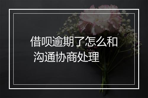 借呗逾期了怎么和 沟通协商处理