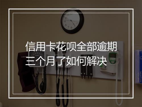 信用卡花呗全部逾期三个月了如何解决
