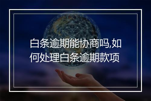 白条逾期能协商吗,如何处理白条逾期款项