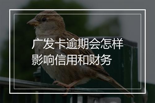 广发卡逾期会怎样影响信用和财务