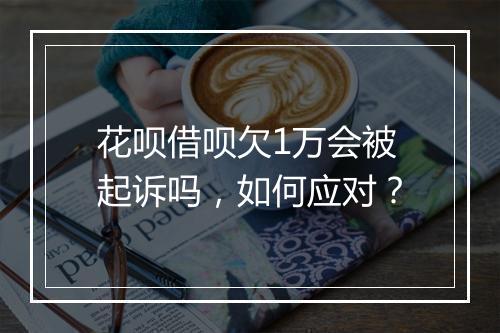 花呗借呗欠1万会被起诉吗，如何应对？