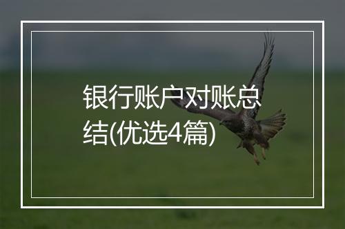银行账户对账总结(优选4篇)