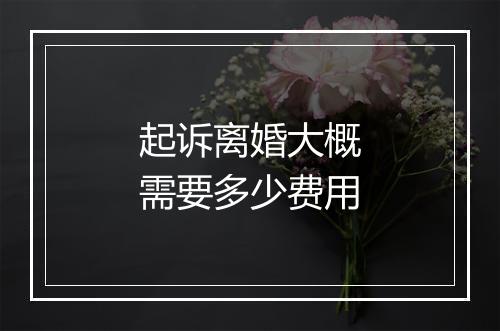 起诉离婚大概需要多少费用