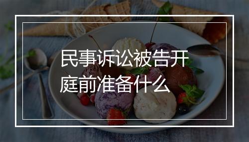 民事诉讼被告开庭前准备什么