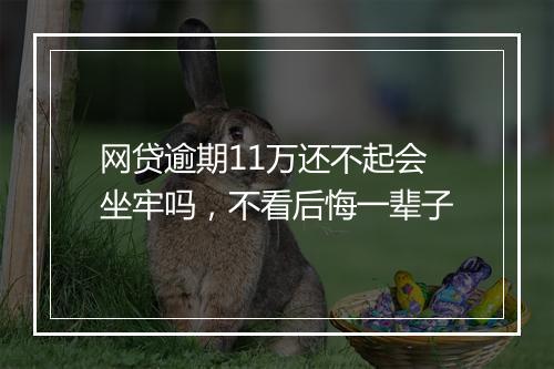网贷逾期11万还不起会坐牢吗，不看后悔一辈子