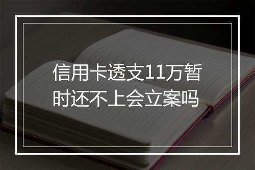 信用卡透支11万暂时还不上会立案吗