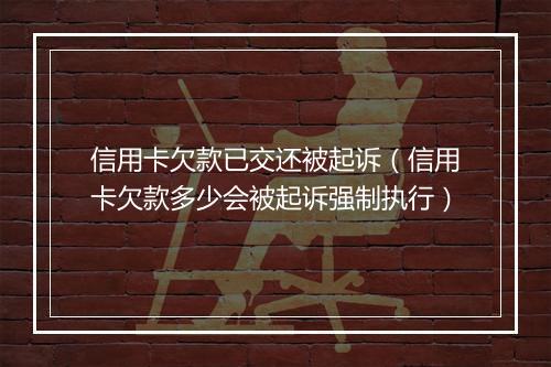 信用卡欠款已交还被起诉（信用卡欠款多少会被起诉强制执行）