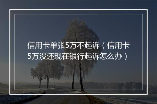 信用卡单张5万不起诉（信用卡5万没还现在银行起诉怎么办）
