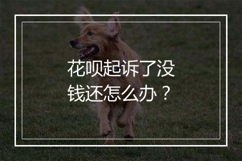 花呗起诉了没钱还怎么办？