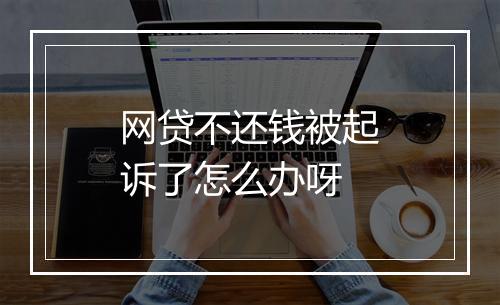 网贷不还钱被起诉了怎么办呀