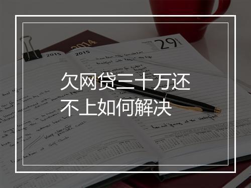 欠网贷三十万还不上如何解决