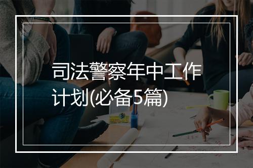 司法警察年中工作计划(必备5篇)