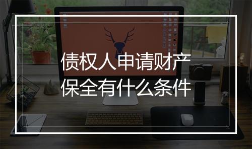 债权人申请财产保全有什么条件
