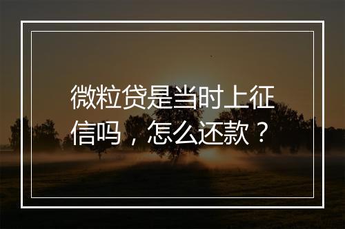 微粒贷是当时上征信吗，怎么还款？