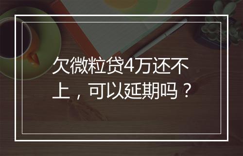 欠微粒贷4万还不上，可以延期吗？