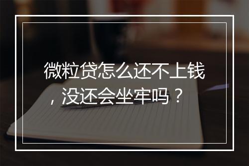 微粒贷怎么还不上钱，没还会坐牢吗？