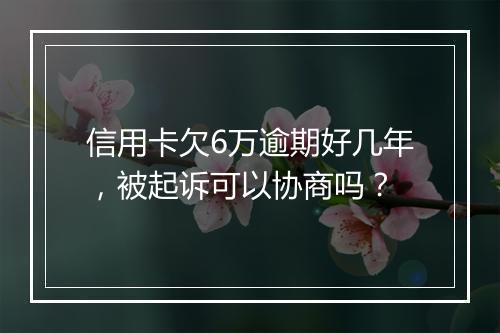 信用卡欠6万逾期好几年，被起诉可以协商吗？