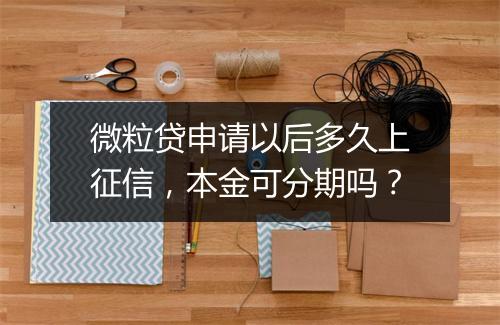 微粒贷申请以后多久上征信，本金可分期吗？