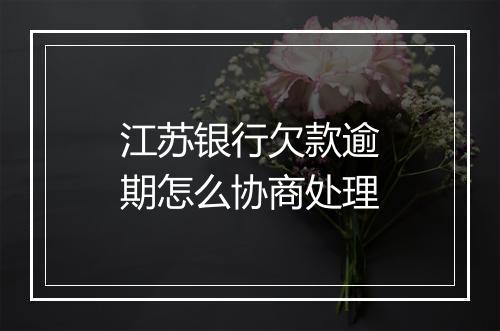 江苏银行欠款逾期怎么协商处理